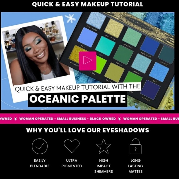 Ace Beaute OCEANIC Eyeshadow Palette Aqua Green Purple Blue Gorgeous! 24g *BNIB - Picture 13 of 16